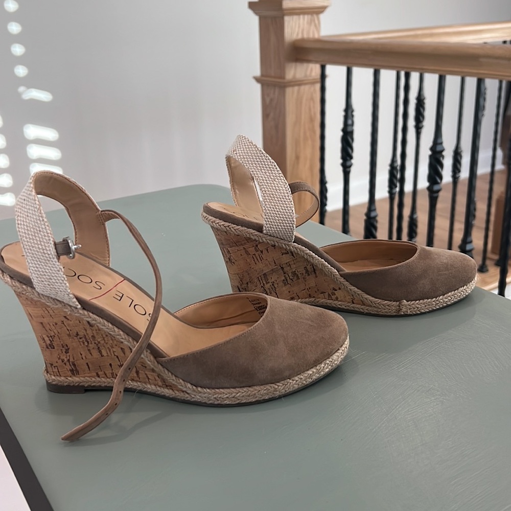 Sole Society Tan Suede Espadrille Wedges - Picture 3 of 5